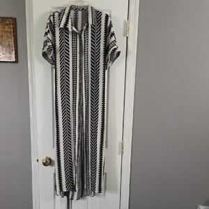 Black and White Striped Maxi Dress